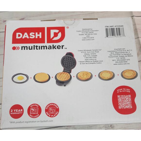 Dash MultiMaker Mini Waffle System w/ 7 Removable Plates - Picture 5 of 6